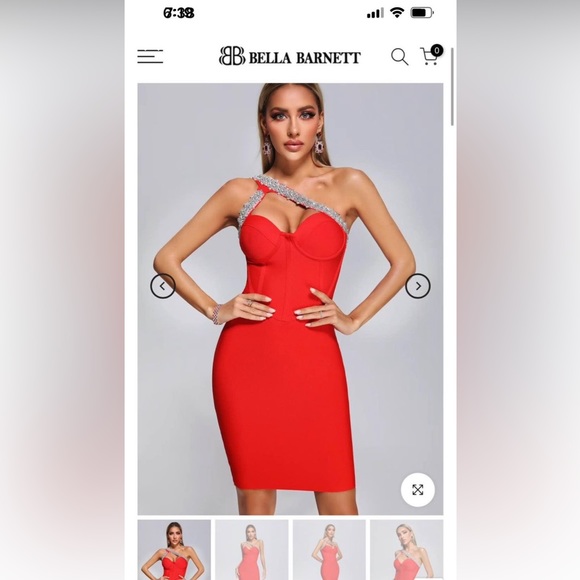 Red cocktail dress - Picture 2 of 3